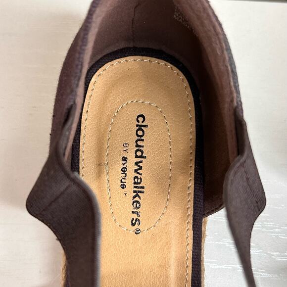 Cloudwalkers By Avenue Barbara Sandals Womens 8 W Deep Purple Strappy Slip Ons - Picture 4 of 8